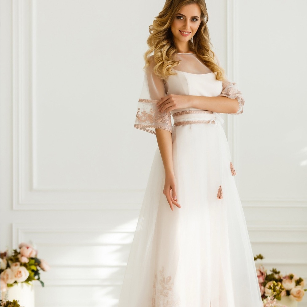 Oksana Polonets White Lace Dress